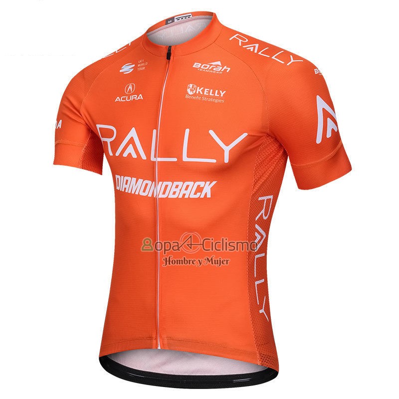 Rally Ropa Ciclismo Culotte Corto 2018 Hombre Mangas Cortas Naranja